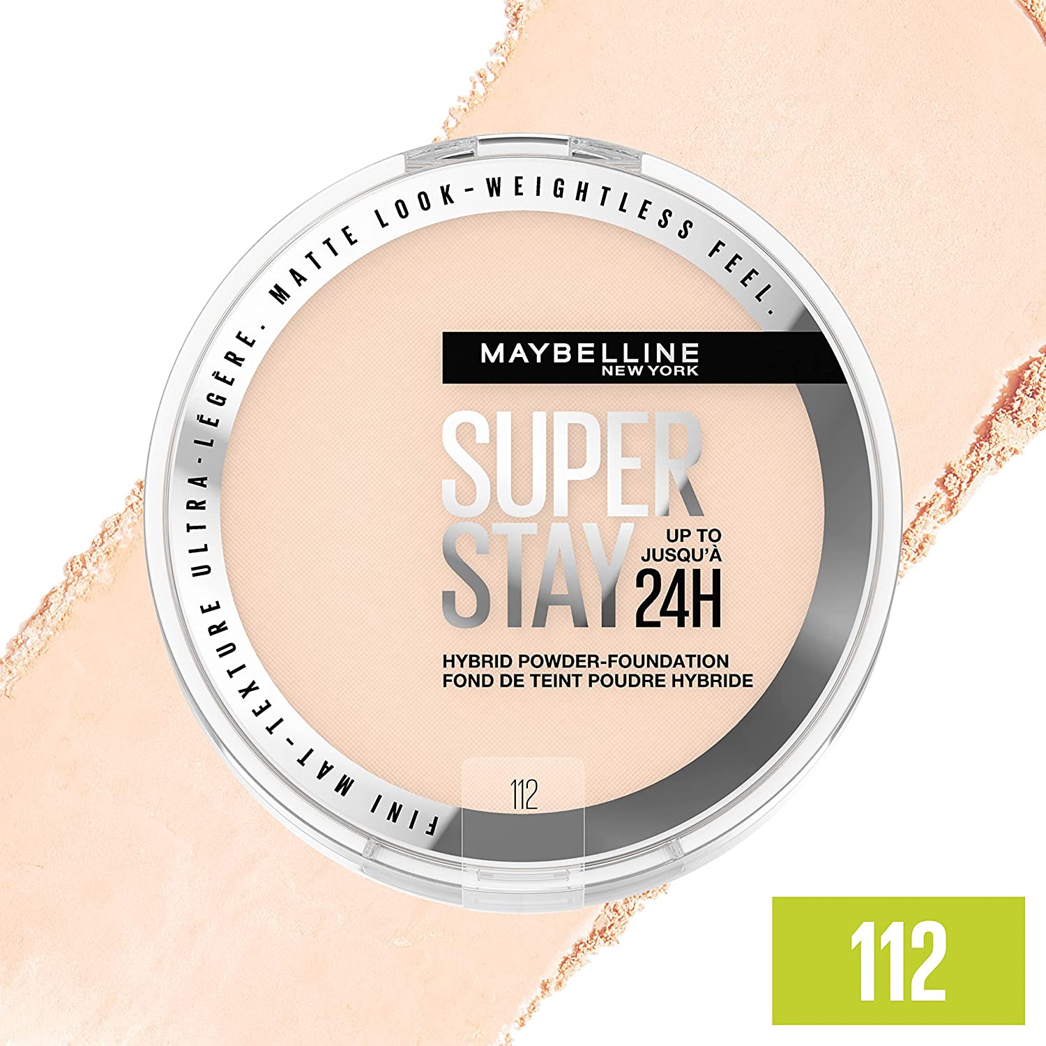 Maybelline Super Stay Up to 24HR Hybrid Powder-Foundation, Medium-to-Full Coverage Makeup, Matte Finish, 102, 1 Count - Image 3